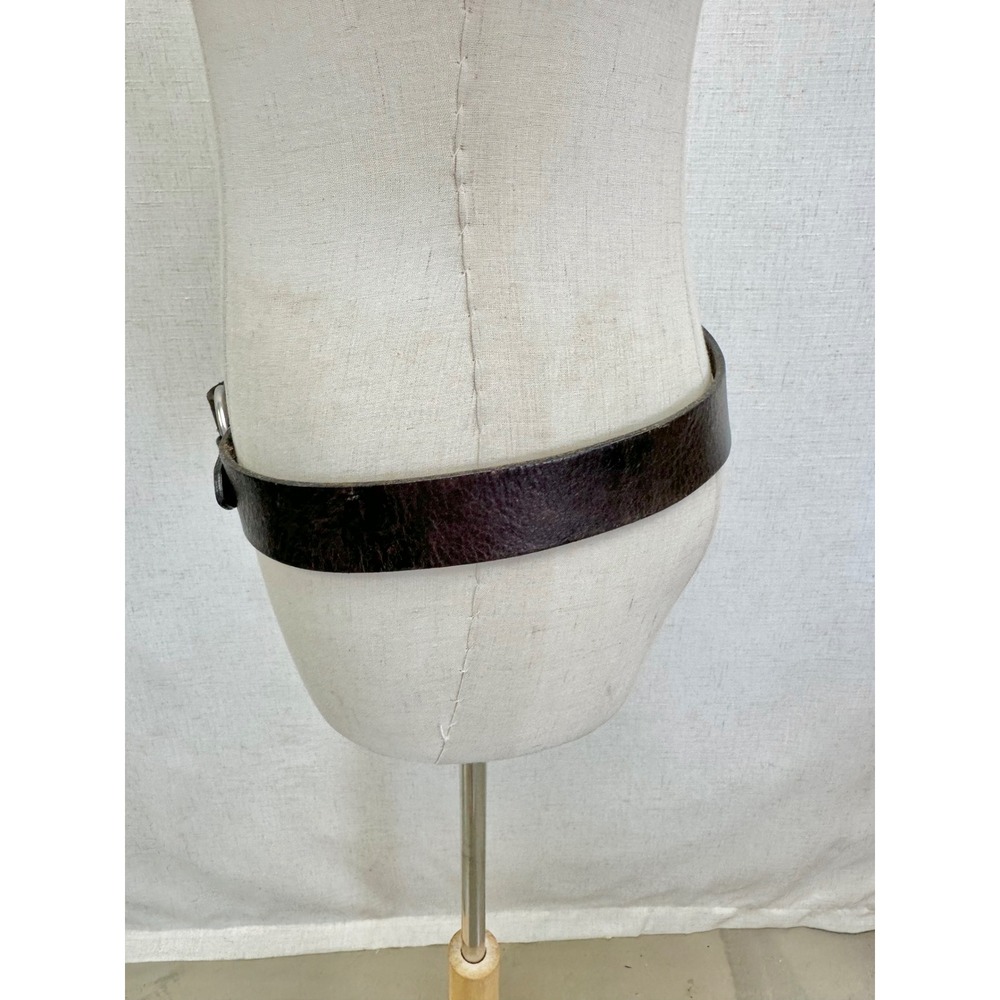Lauren Ralph Lauren Dark Brown Genuine Leather O-Ring Buckle Belt Womens Large - Picture 10 of 13